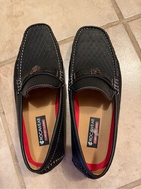 Rocawear Black Slip-On Loafers with Red Insole Accents